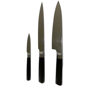 Bruno Barontini Damascus Steel - 3 Piece Set - 8 inch Chefs, 8 inch  Slicing Knife, 3 inch Paring