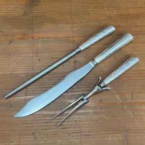 Crown Cutlery Co Carving Set Carbon Steel Sterling Sheffield