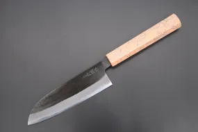 Custom Limited Edition, Hinoura White Steel No.1 Kurouchi Series HS1-4SP15 Wa Santoku 165mm (6.4 Inch)