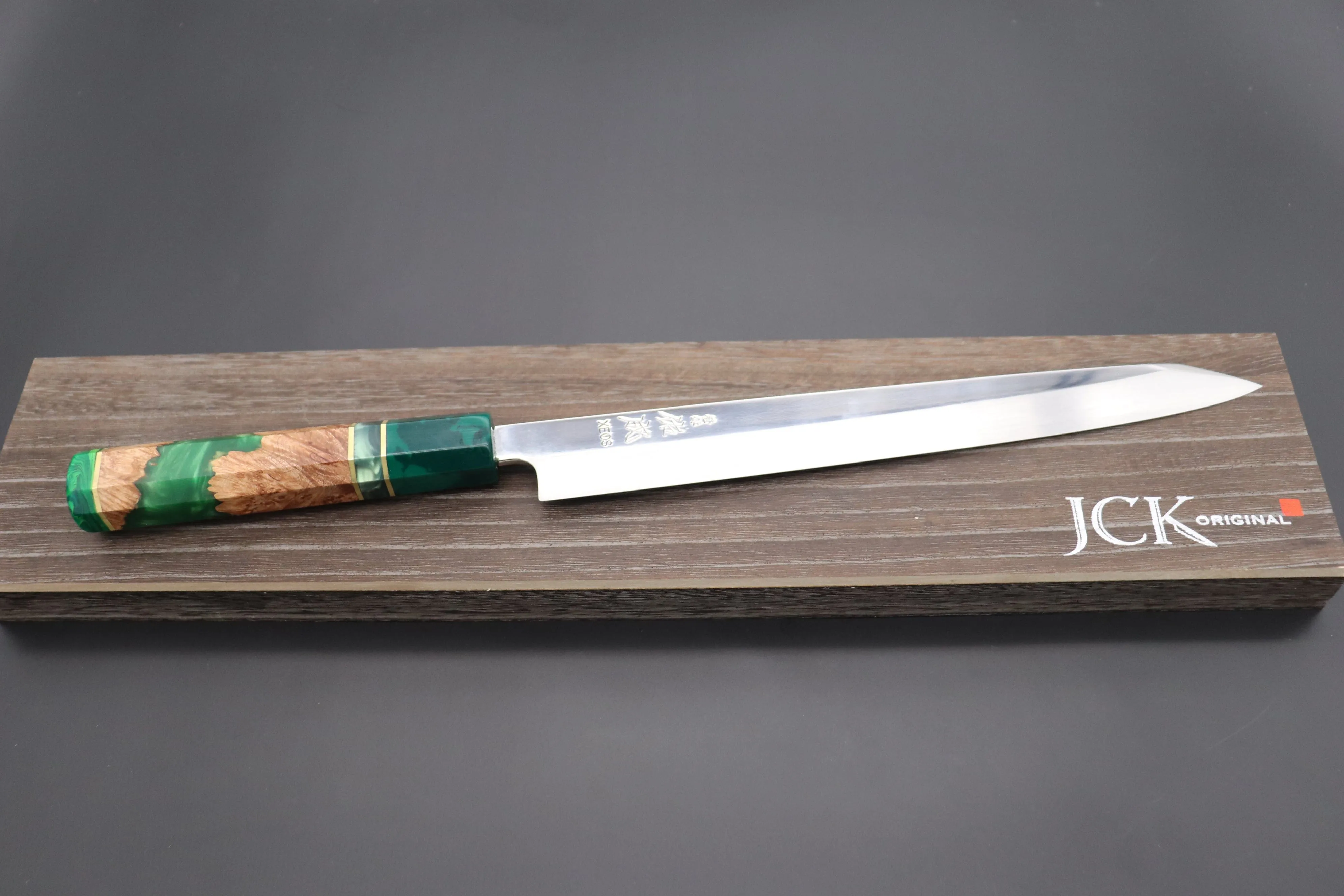 Custom Limited Edition, Sukenari Honyaki XEOS Series HX-2 Kiritsuke Yanagiba 270mm (10.6 Inch, Single Bevel Edge)