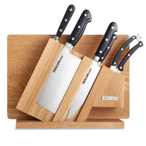 Deslon German technics Kitchen Knife block set of 8 Stainless steel knife