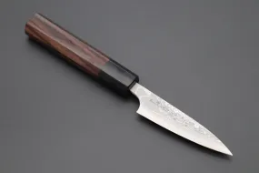 Fu-Rin-Ka-Zan Aogami Super Custom Damascus Series FASD-1P Wa Paring 80mm (3.1 inch, Octagonal Red-Sandalwood Handle)