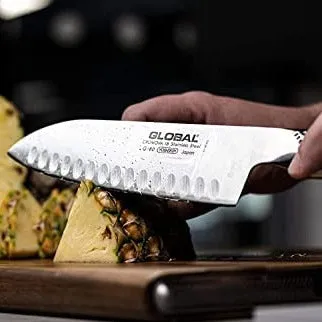 Global G-80 Santoku Granton Edge Knife 18cm