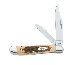 Peanut Amber Bone Pocket Knife