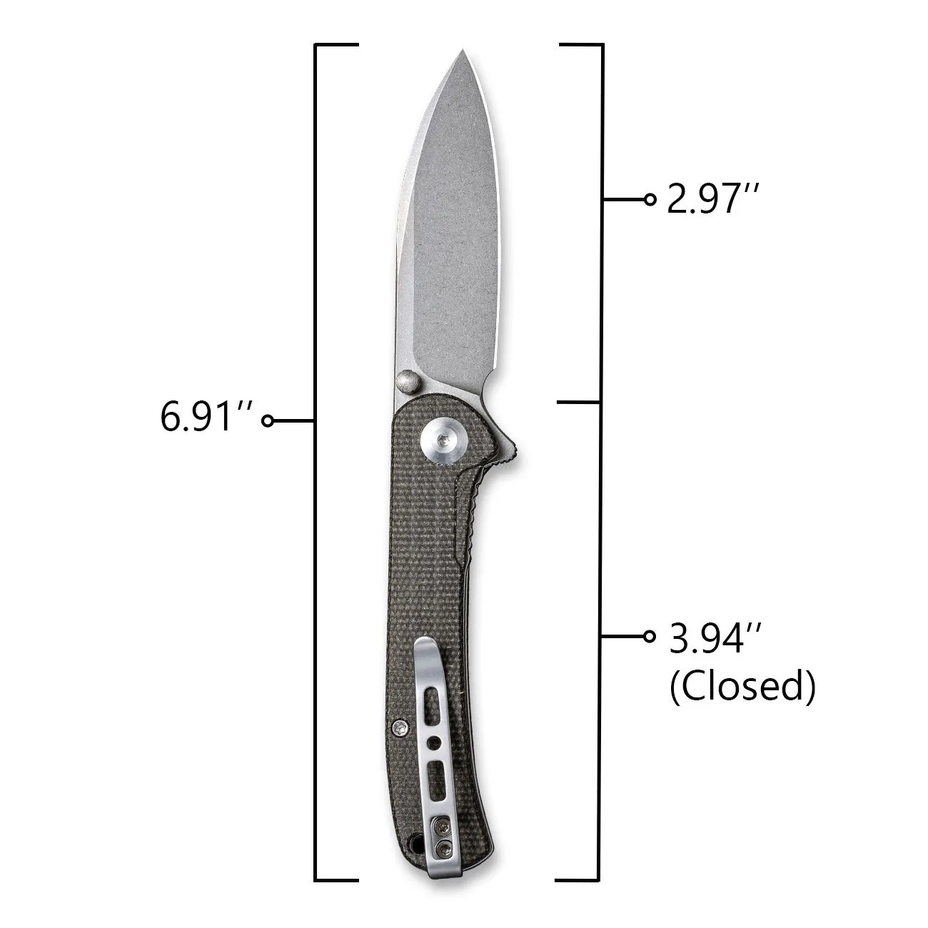 SENCUT Scepter Flipper &Thumb Stud Knife Micarta Handle (2.97" 9Cr18MoV Blade) SA03F